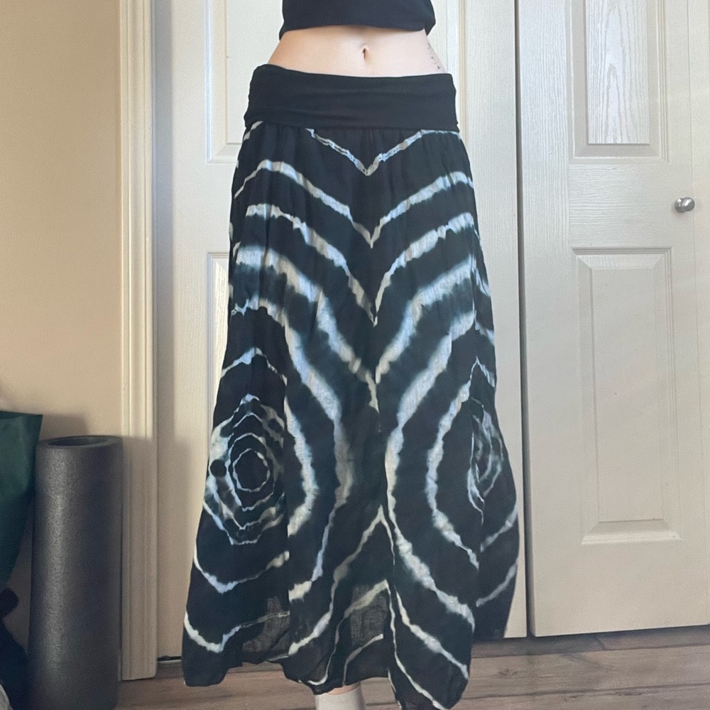 Goth Whimsical Tye Die Maxi Skirt